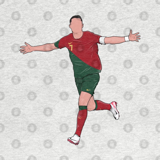 Cristiano Ronaldo Portugal Football Player by Footie Prints